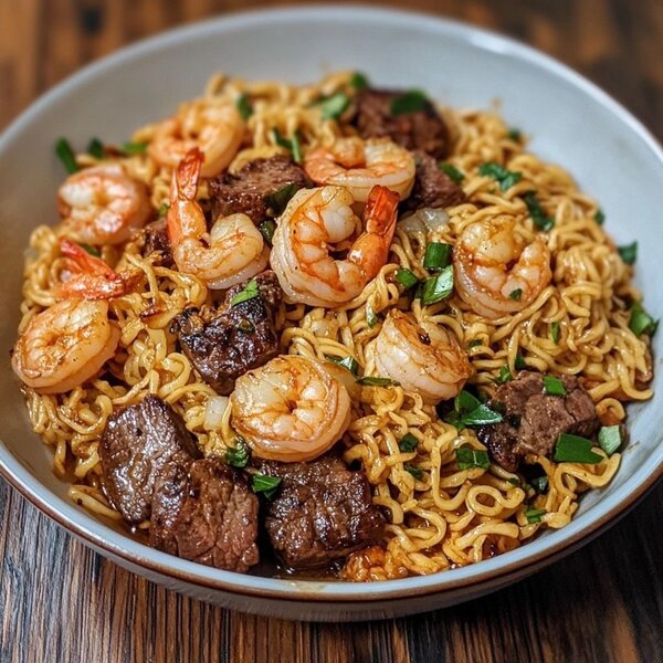 Nouilles Sautées Crevettes Bœuf