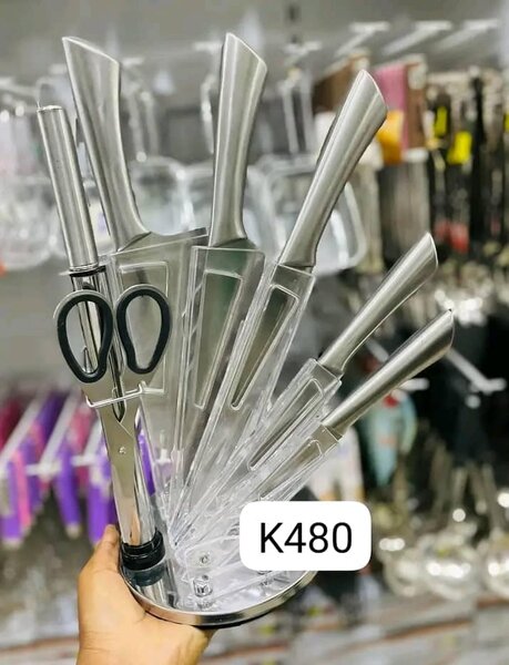 Set of knives on a stand