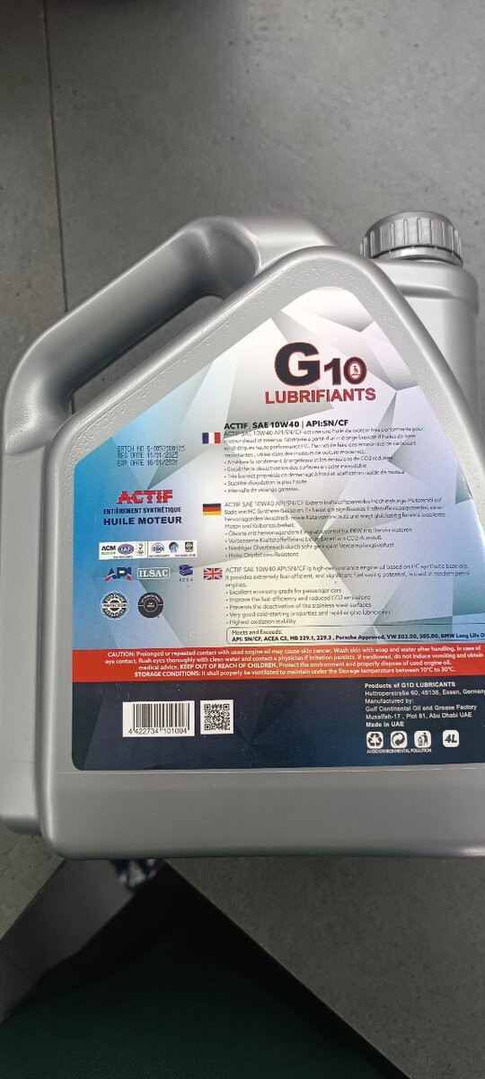 G10 Actif Huile Moteur SAE 10W40