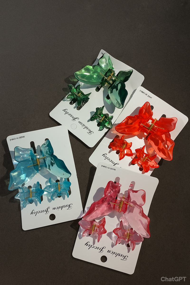 Ensemble de pinces à cheveux colorées