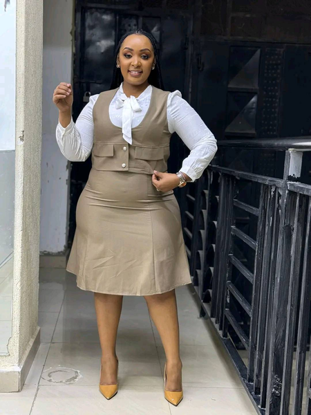 brown dress white blouse and sundress