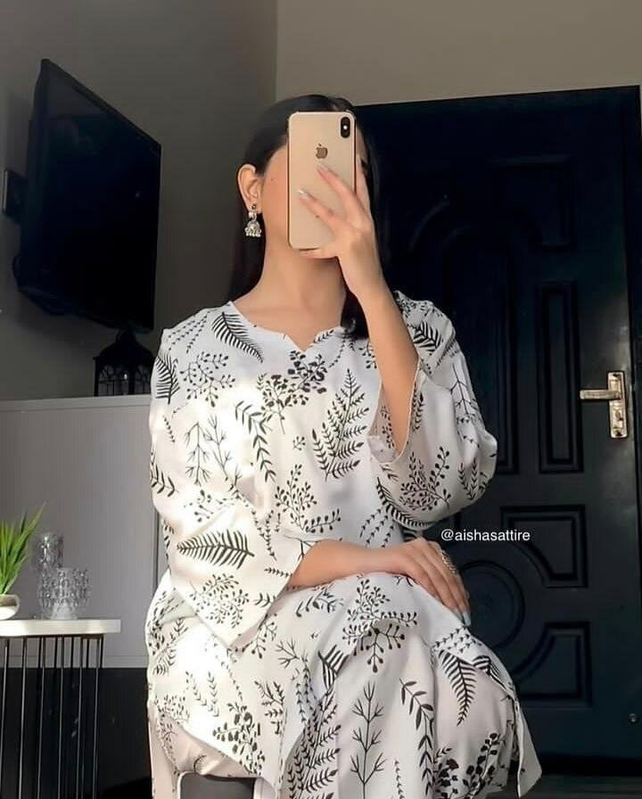 2pc stitched linen Printed Suit