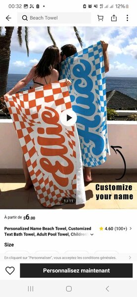 Serviettes de Plage Personnalisées