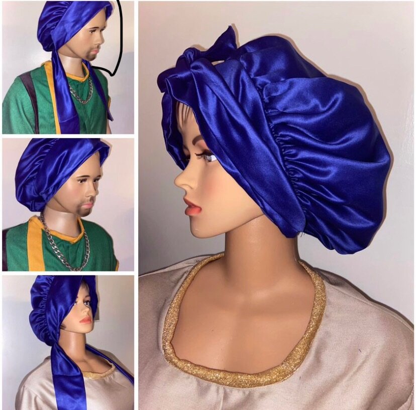 Hair bonnets (3pcs red,blue,black for 125 ced