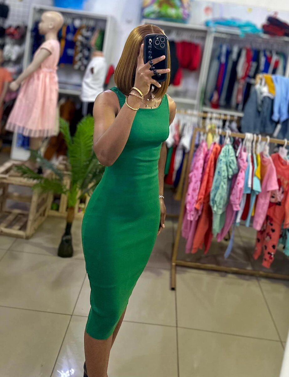 green long dress