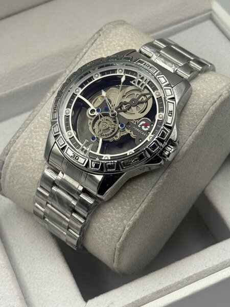 Montre automatique squelette homme