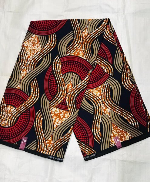 Original Cotton Wax Chitenge Fabric with 6 Yard Print 