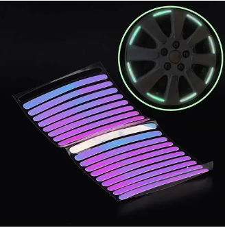 Universal Luminous Tire Sticker Colorful Hub Reflective Decal Rim Stickers Car Styling And Motorcycle Styling 20 Pcs Set