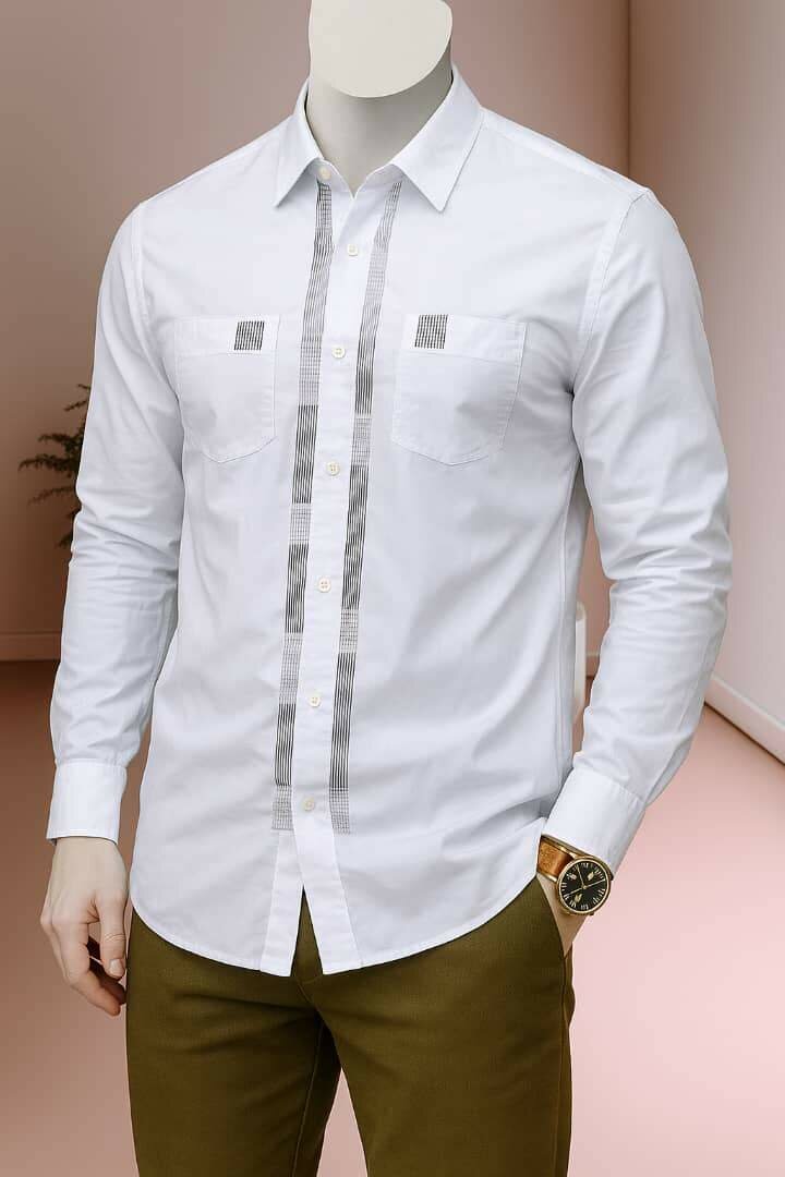 Chemise élégante bicolore homme