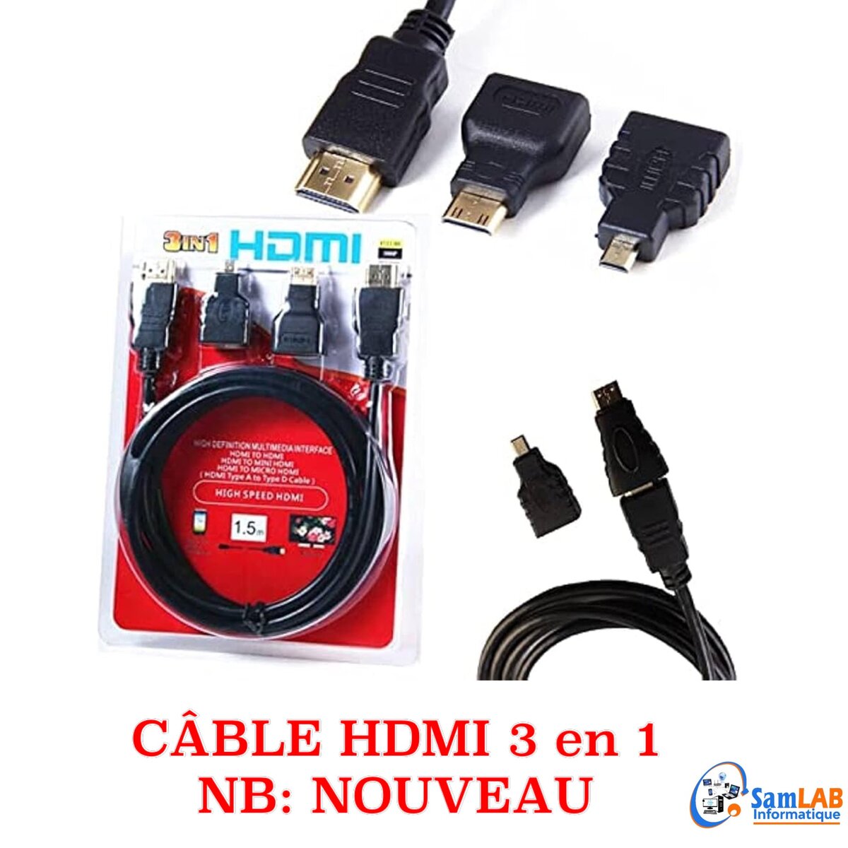 CÂBLE HDMI 3 en 1