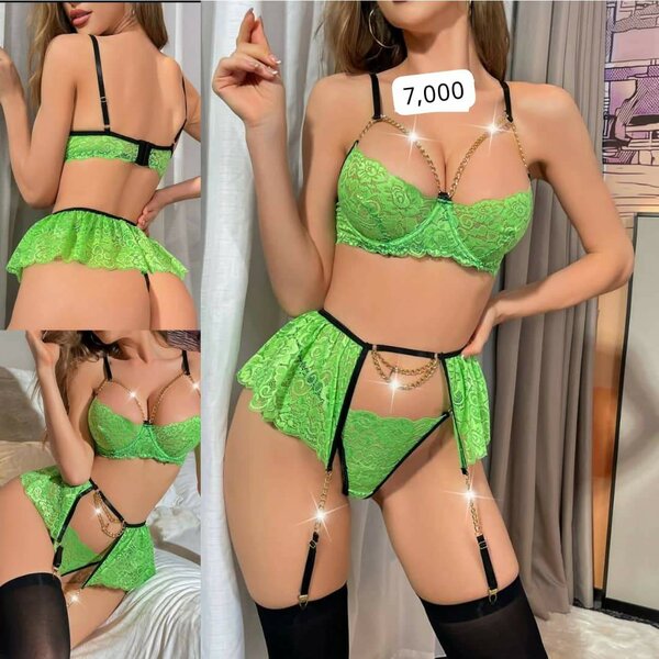 Ensemble Lingerie Vert Séduisant