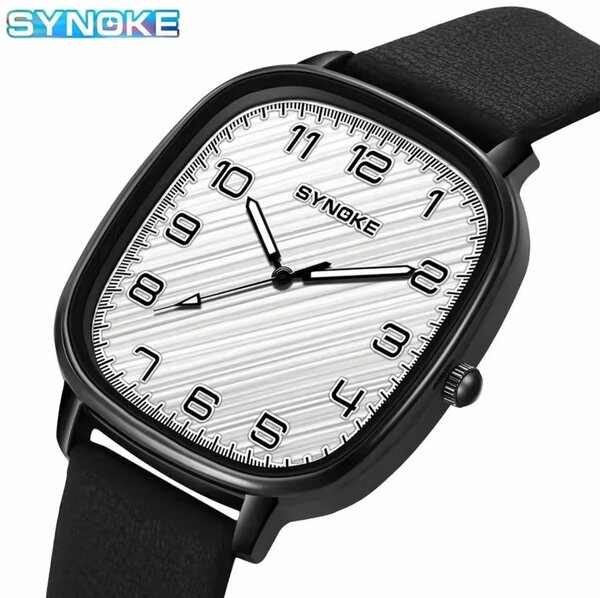 SYNOKE Mens Leather Watch