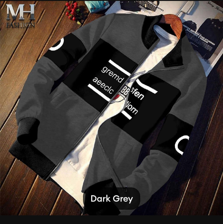 1 PCs Men's Flecces printed flessce zipper jacket