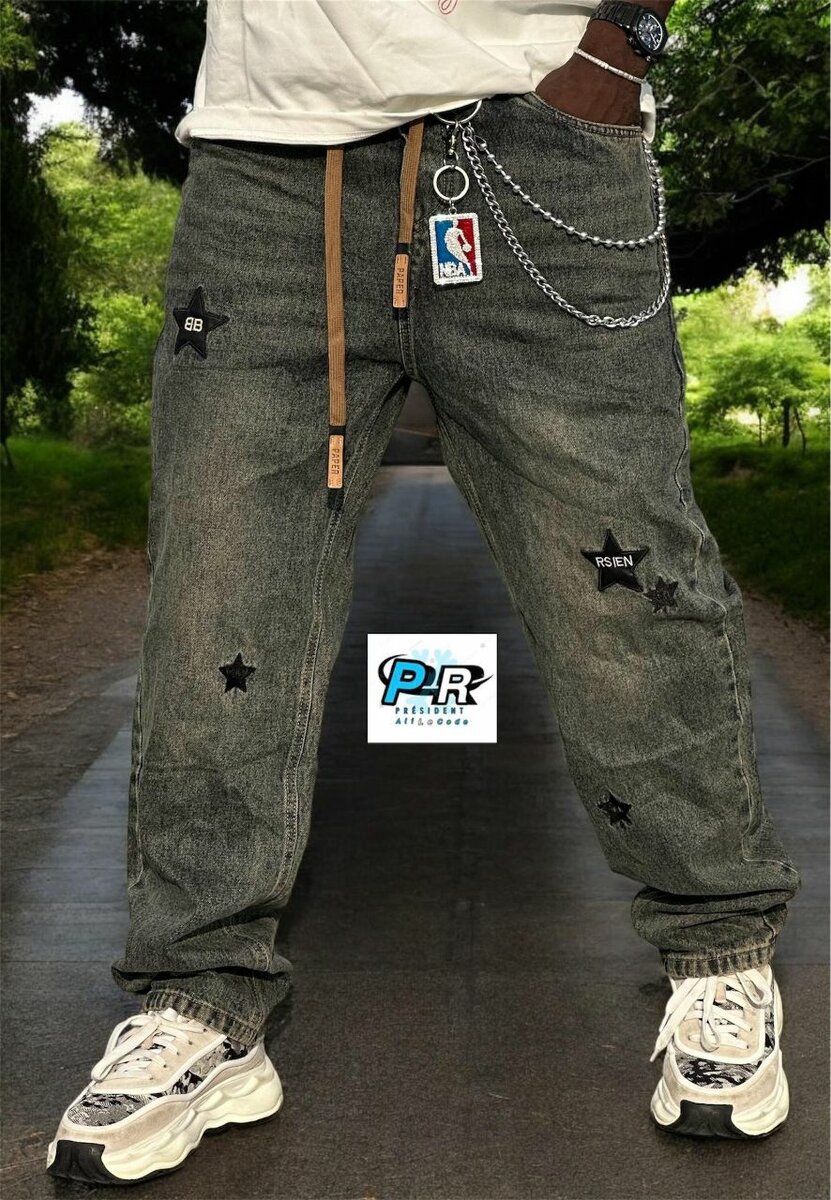 Pantalon en Jean Étoilé Homme