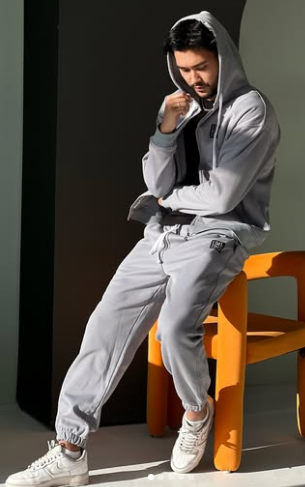 Костюм двойка утепленны серого цвета