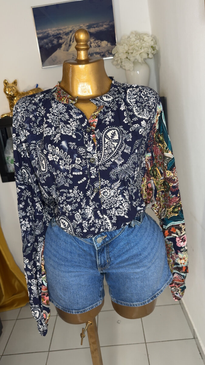 Chemisier imprimé bohème