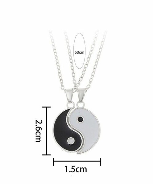 2pcs yin Yang necklace