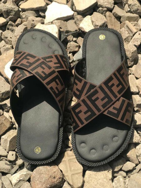 Kumasi made leather slippers for men