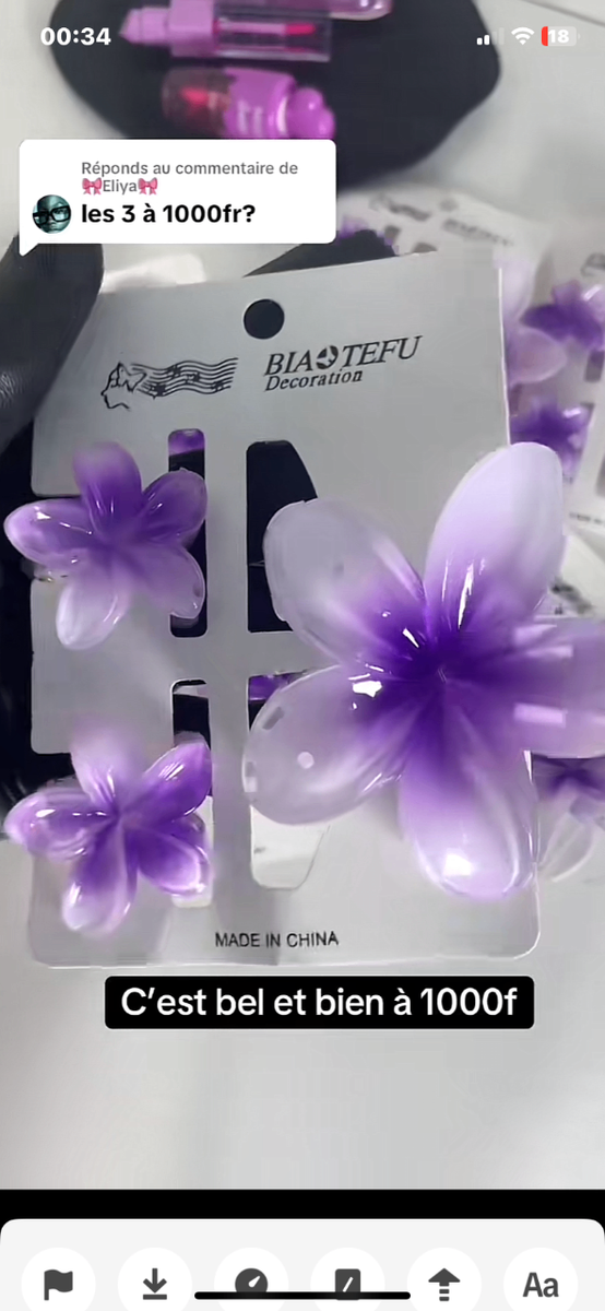 Pince à Cheveux Fleur Colorée