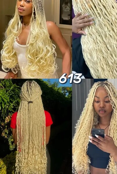 Extensions cheveux tressés colorés