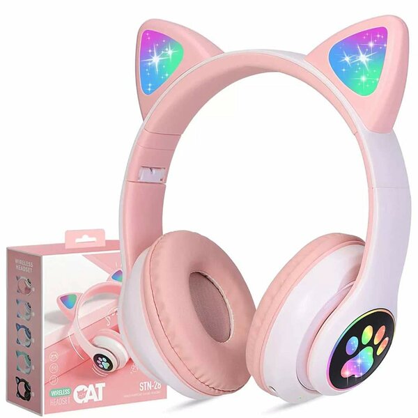Cat Ear Wireless Bluetooth Headphones - Pink