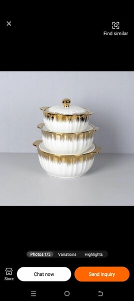 Ensemble de casseroles en céramique dorée