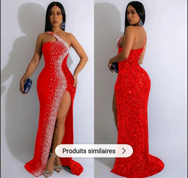 Robe longue rouge éblouissante