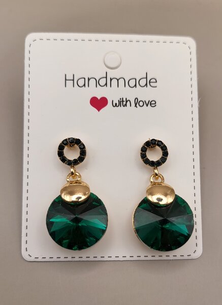 Green stone earrings
