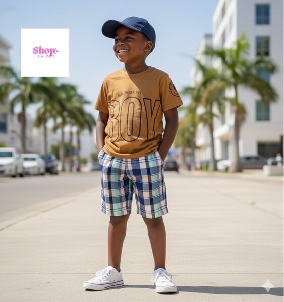 Shorts à carreaux garçon