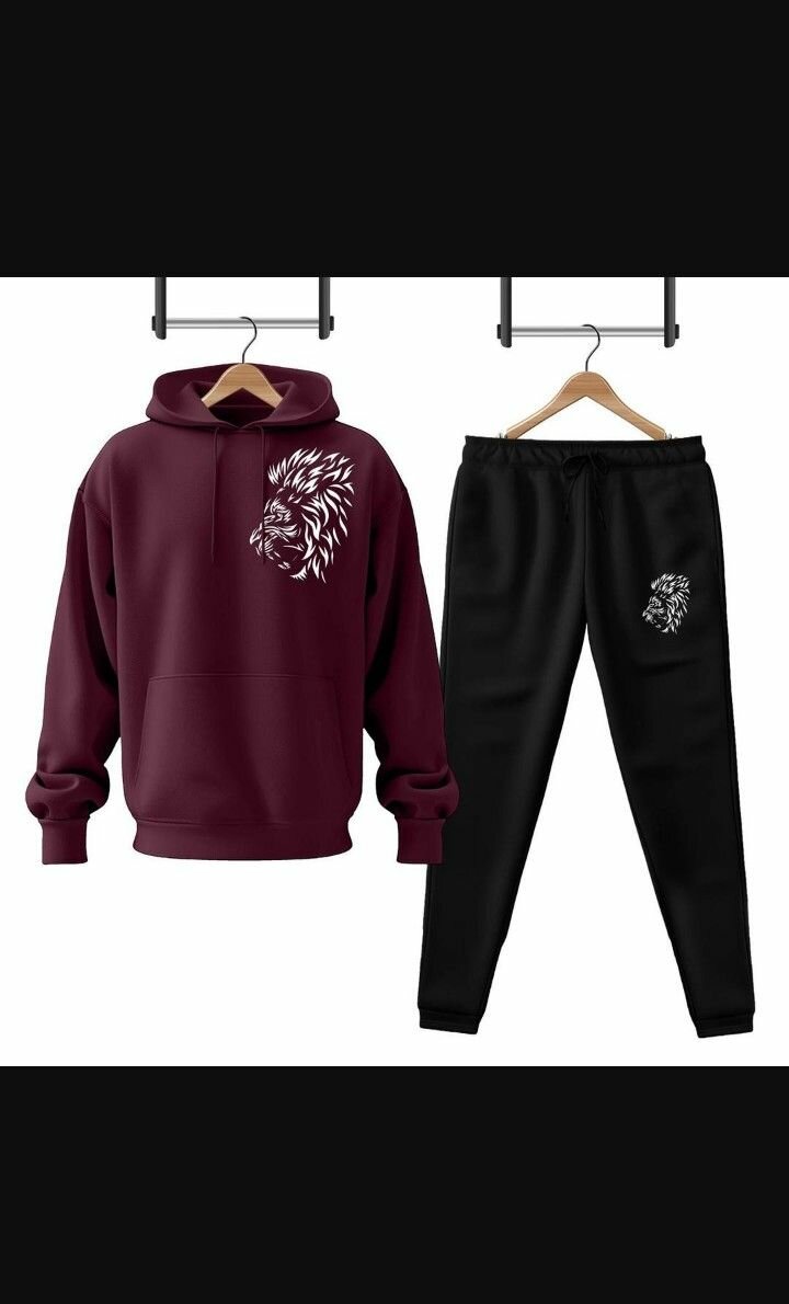 Men's printed hoodie track suit