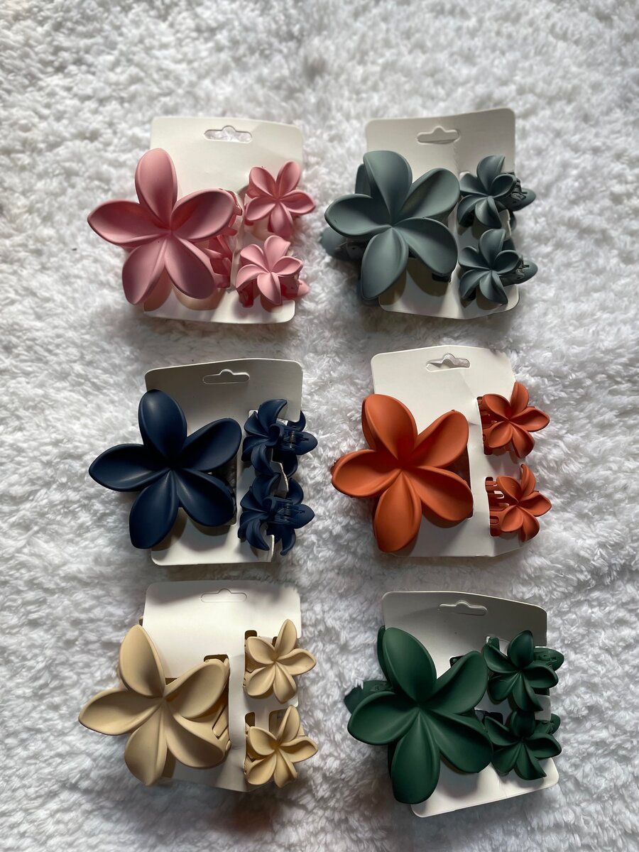 Pinces à cheveux en fleur - 6 pièces