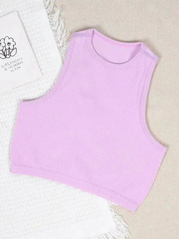 Débardeur court côtelé femme