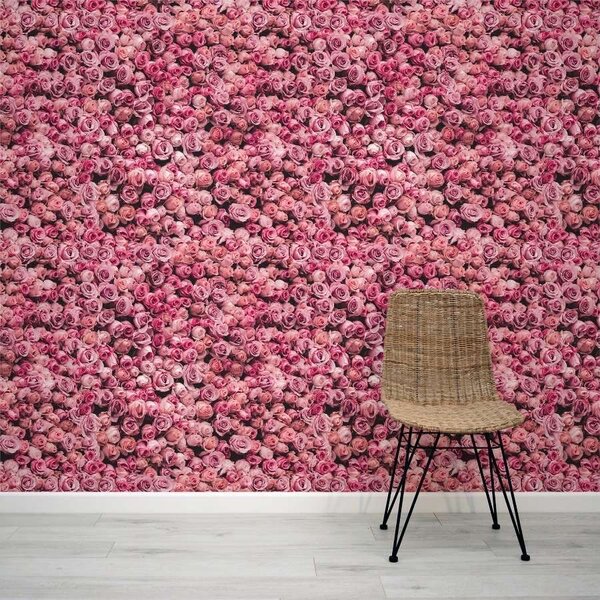 Papier peint floral roses