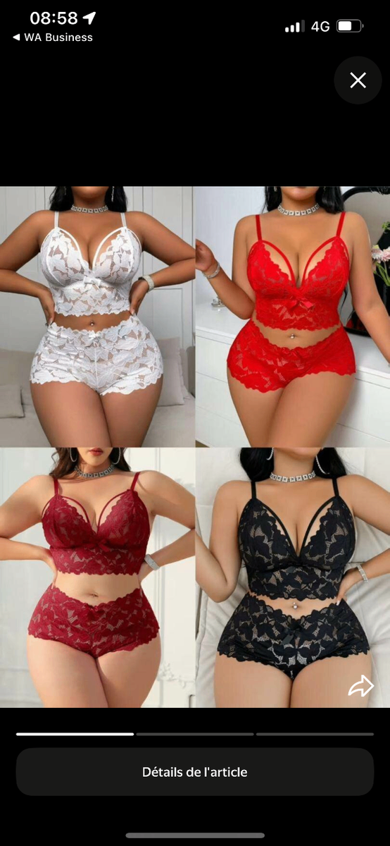 Ensemble lingerie dentelle sexy