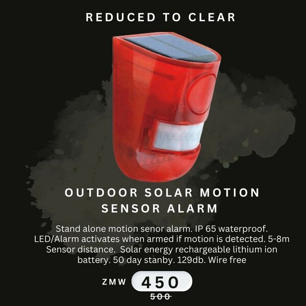 Outdoor solar motion sensor alarm