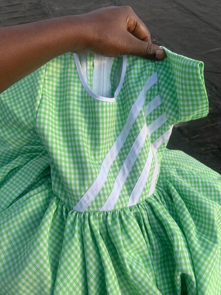 Robe Vichy Enfant Verte