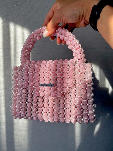 Sac à main perles roses