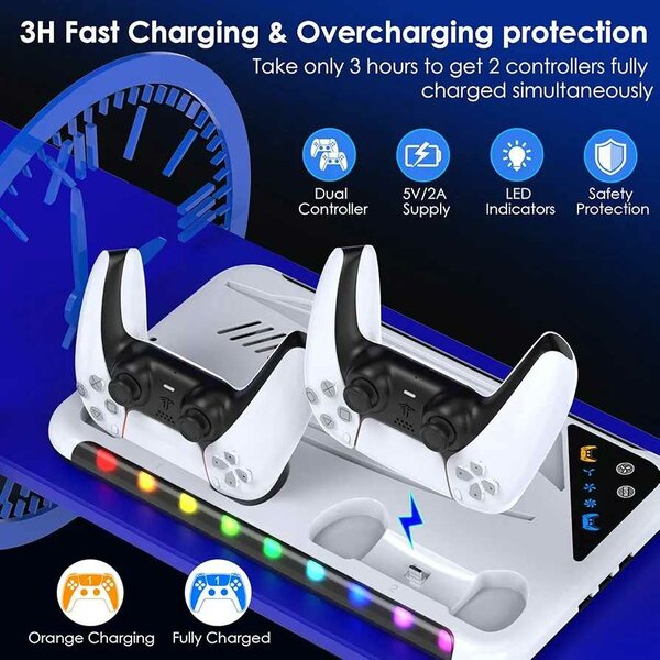 Station de Charge PS5 RGB