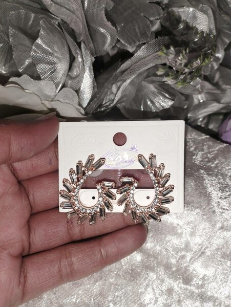 Rhinestone Decor Stud Earrings