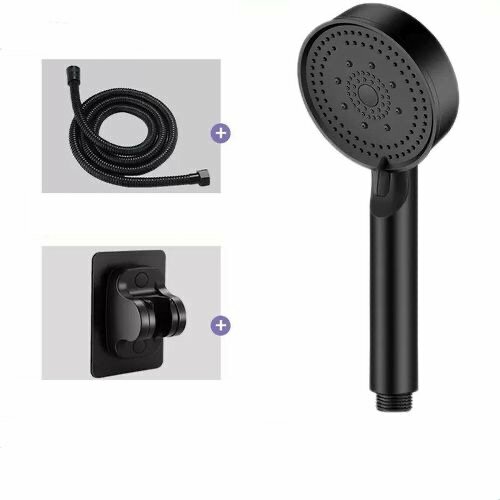5-Speed Adjustable Showerhead - Black