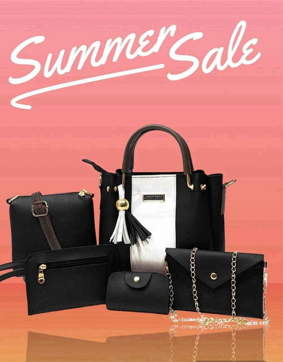 5 pcs Elegant women's Leather hand bag