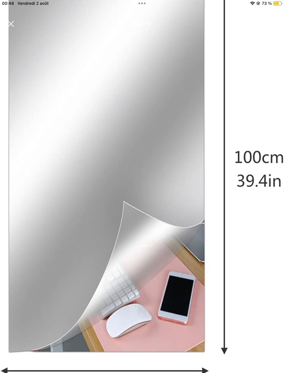 Feuilles de miroir flexibles, autocollants muraux en acryliq