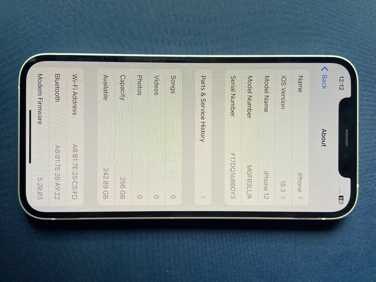 iPhone 12 , 256 GB ,US Product