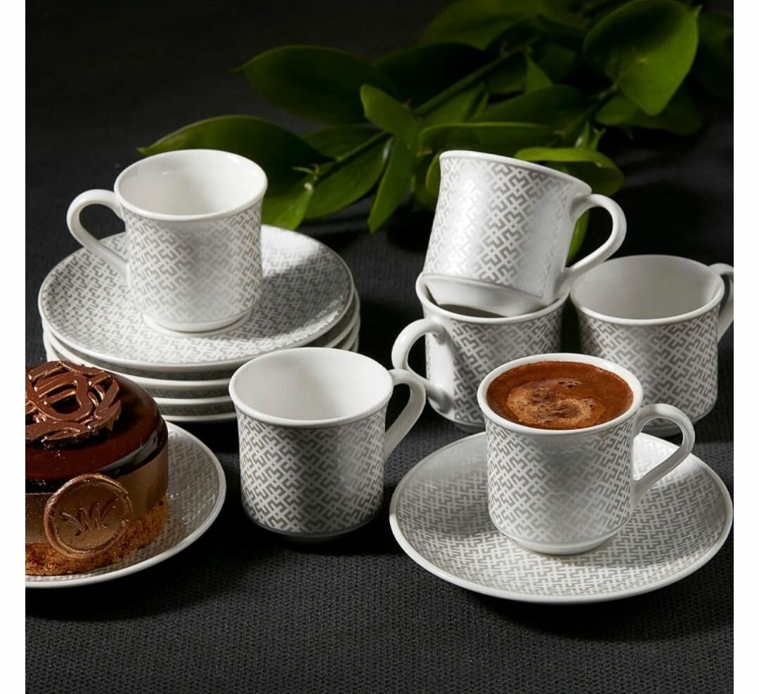 APRICOT VIVI PLATIN 6 COFFEE CUPS 70ML SET