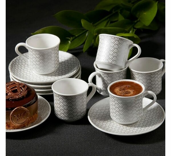 APRICOT VIVI PLATIN 6 COFFEE CUPS 70ML SET