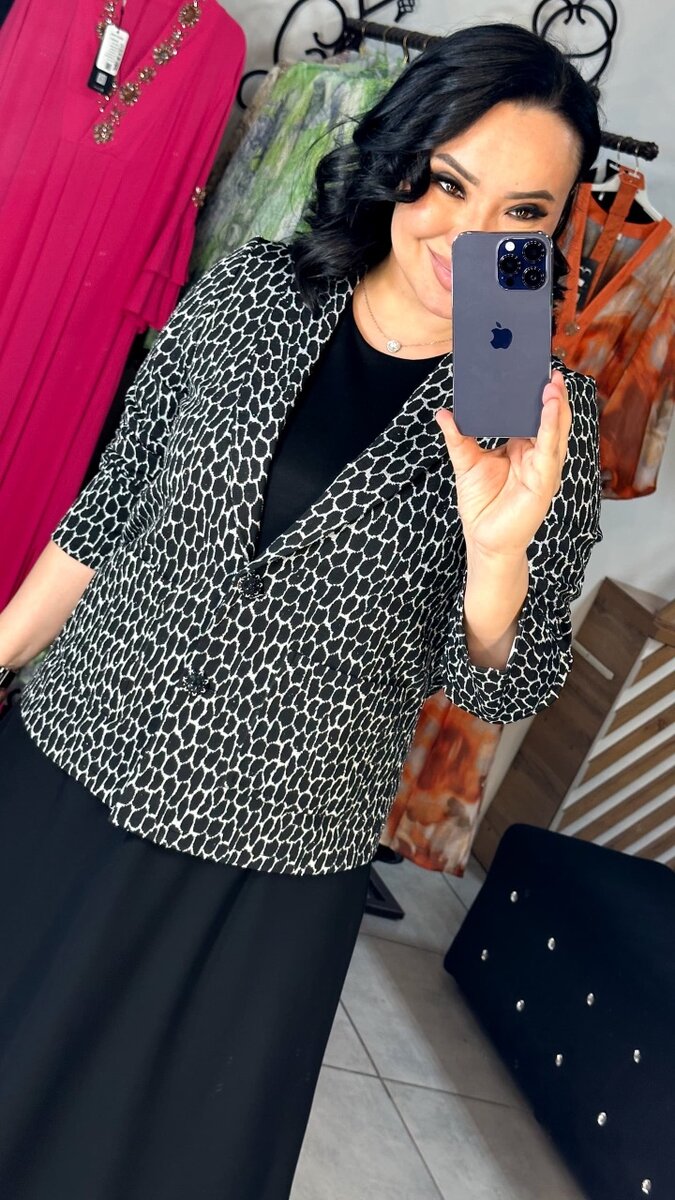 Пиджак с платьем из трикотажа