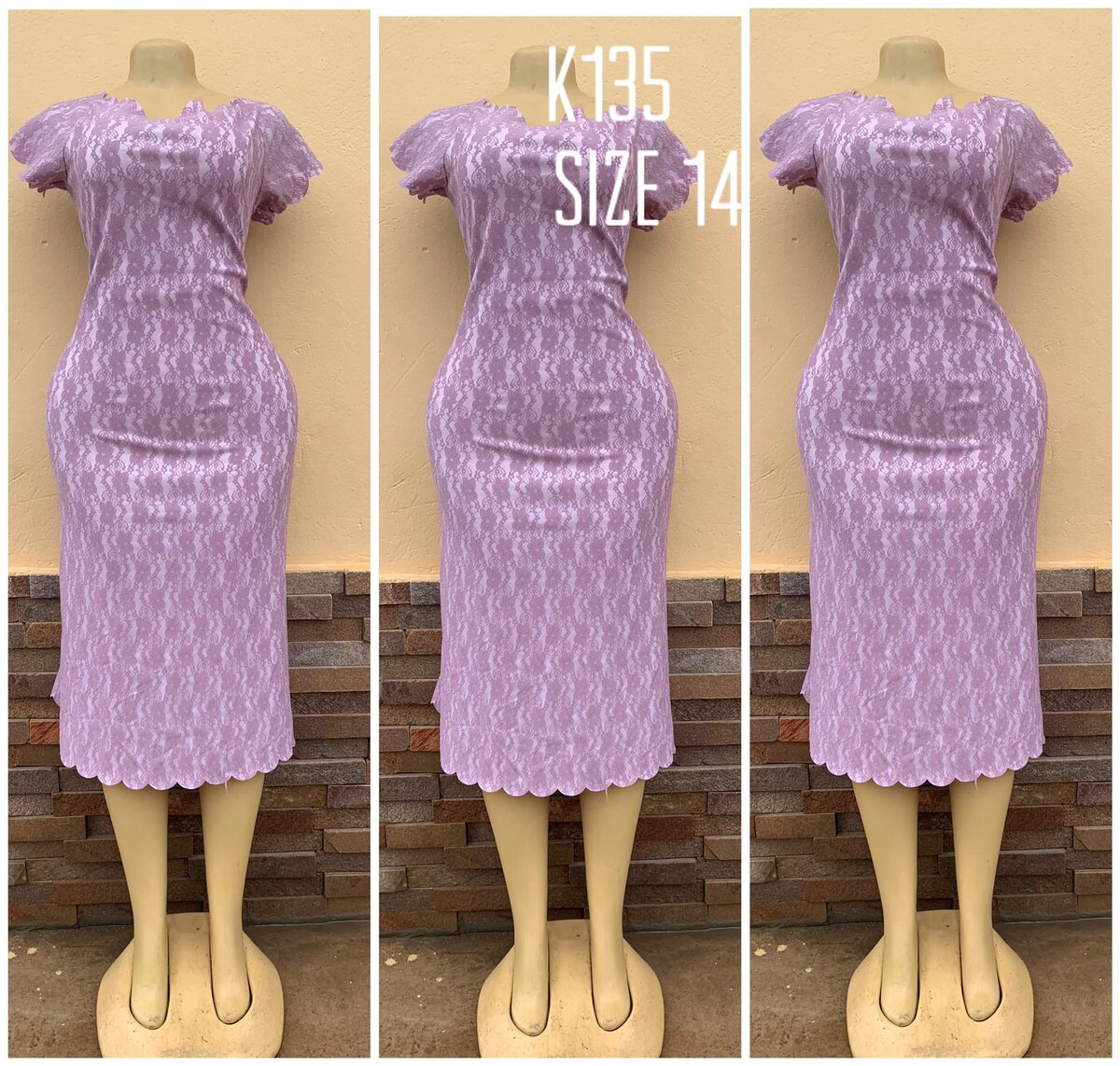Lilac print dress, size 14