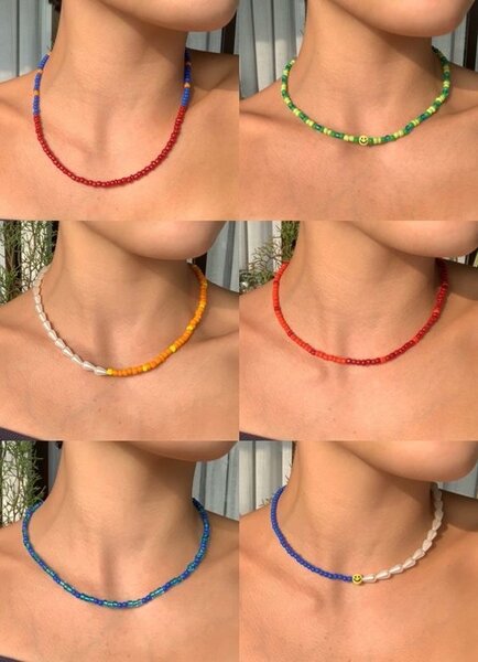 Colliers Perles Multicolores