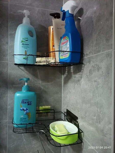 Étagère d'angle murale pour salle de bain