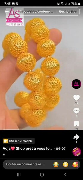 Bracelet doré en maille élégante